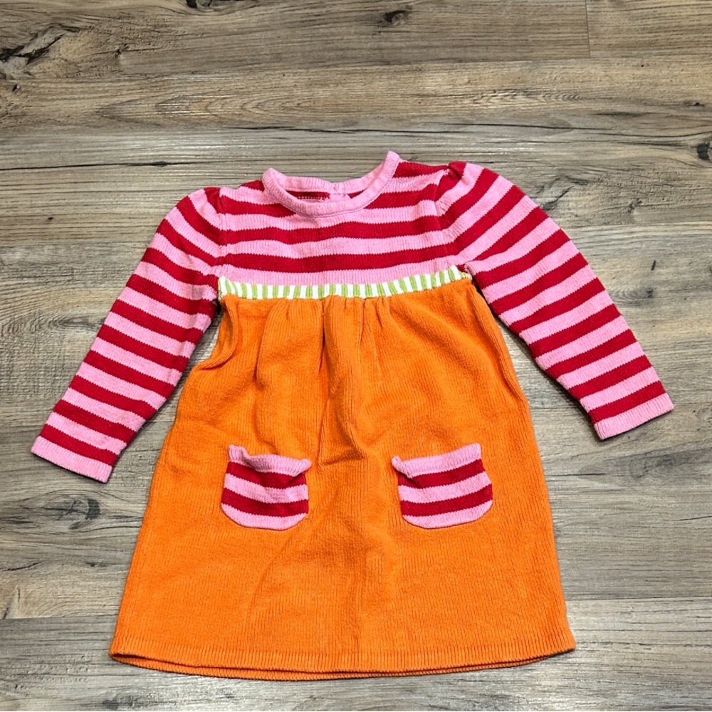 Gymboree Striped Pink and Orange Sweater Dress